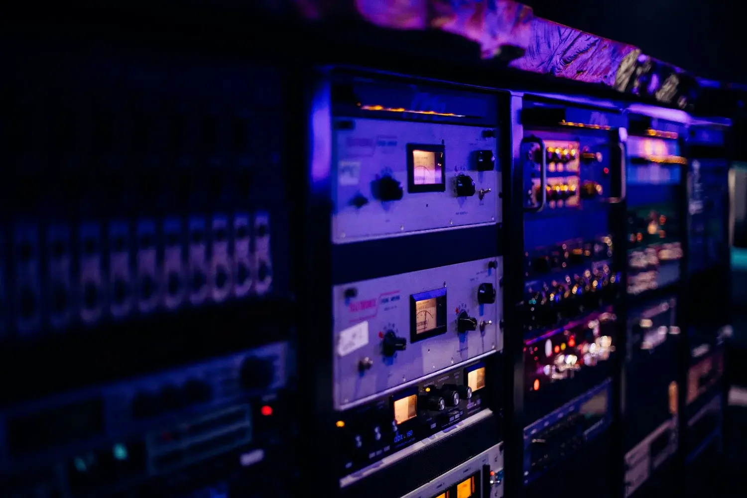 Playback outboard recording equipment in a rack